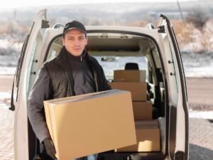 Chiller van rental service parked in Umm Ramool Dubai for refrigerated goods transport