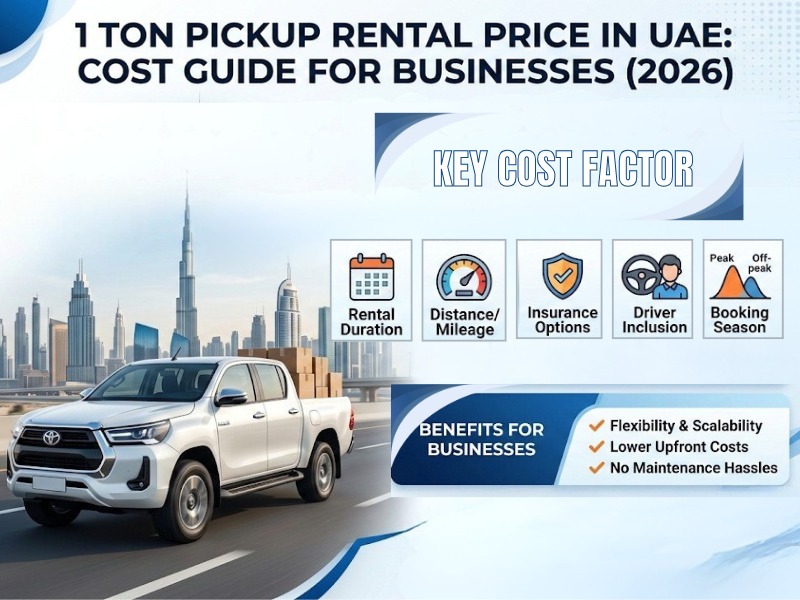 1 Ton Pickup Rental Price UAE (2026) | Daily vs Monthly Costs