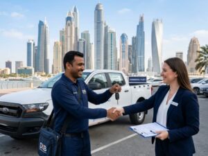 hiring 1-ton pickup truck rental in Dubai from a rental agent