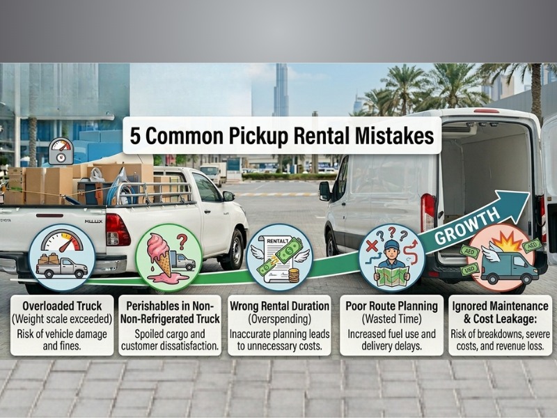 Infographic showing five pickup rental mistakes