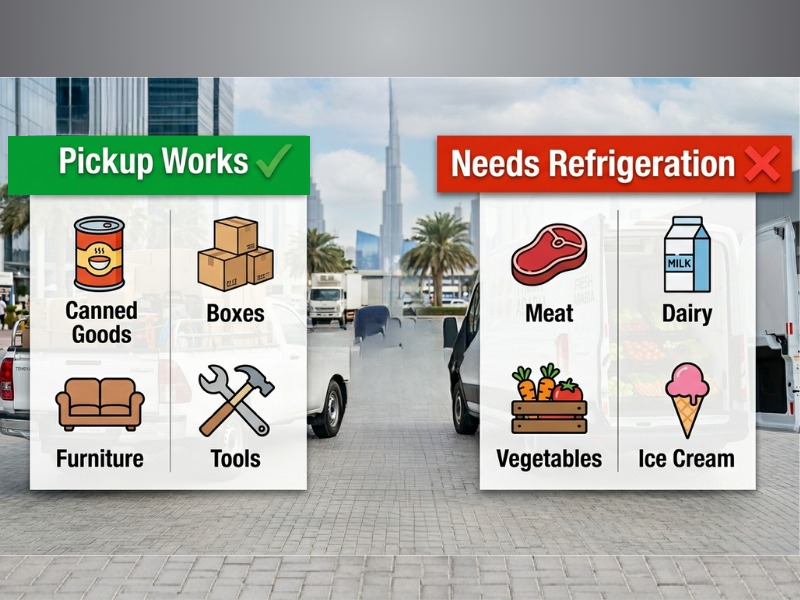 Pickup OK vs refrigeration van required items.